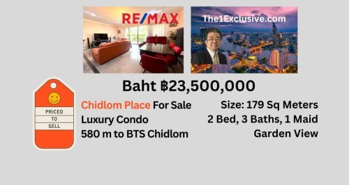 Chidlom Place Bangkok Condo For Sale - Baht 23.5M